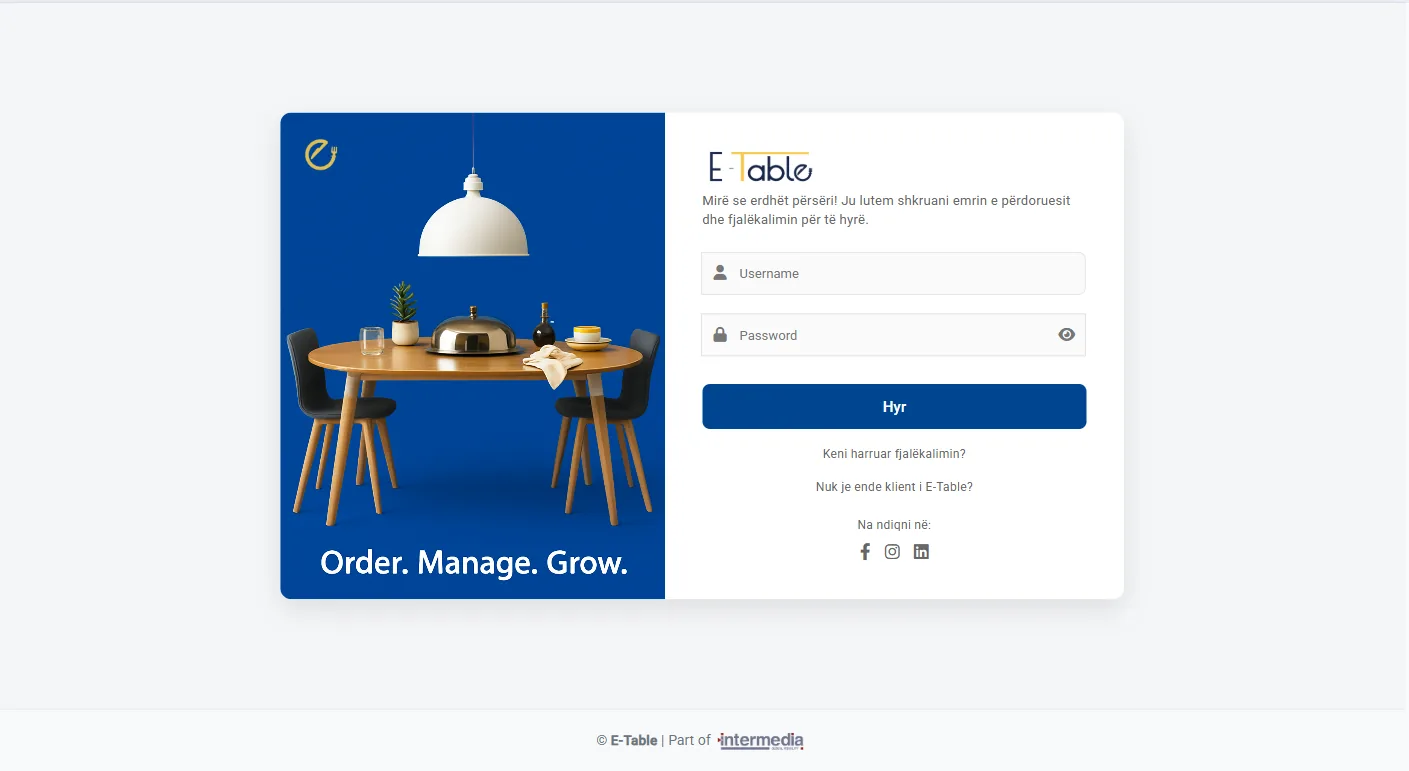 e-Table Panel
